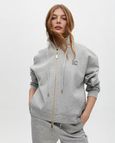 Zip-Opening Sweatshirt with Side Detail